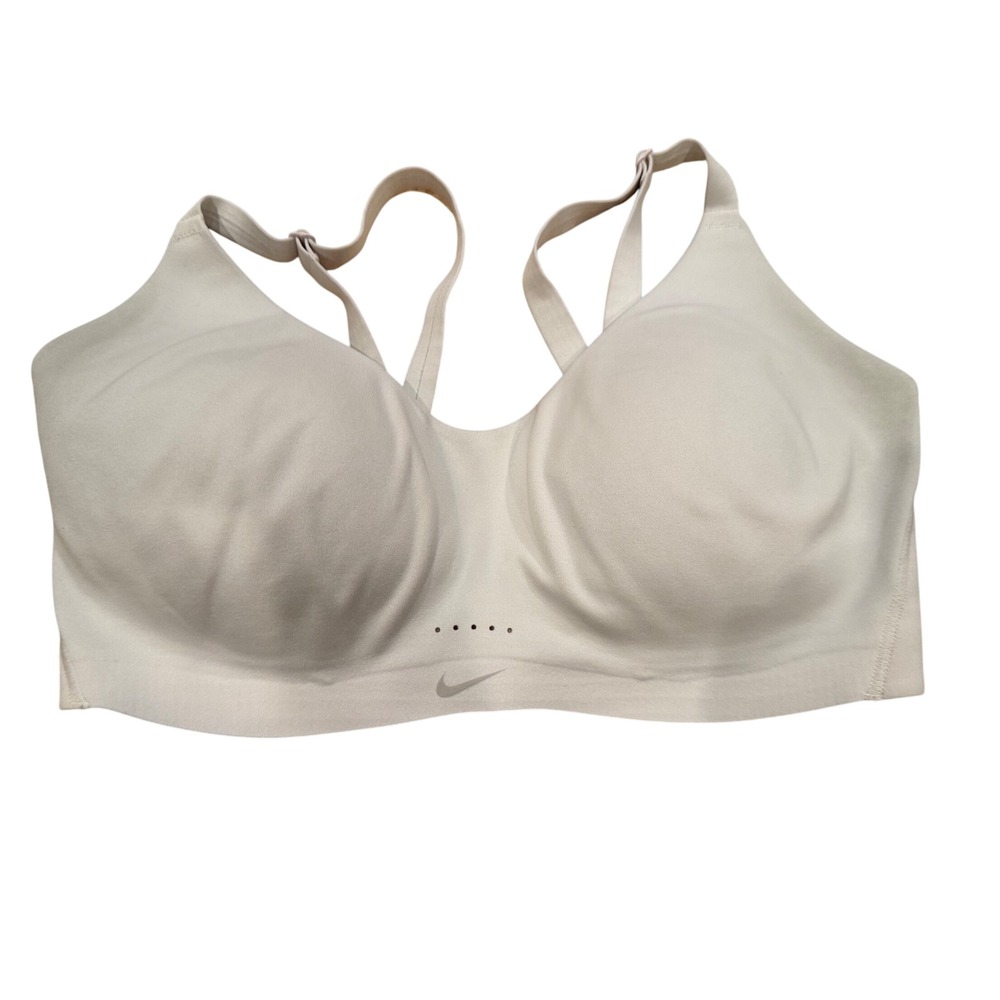 Nike Alpha High Support Sports Bra Light Beige/White  Molded Cups Size Small